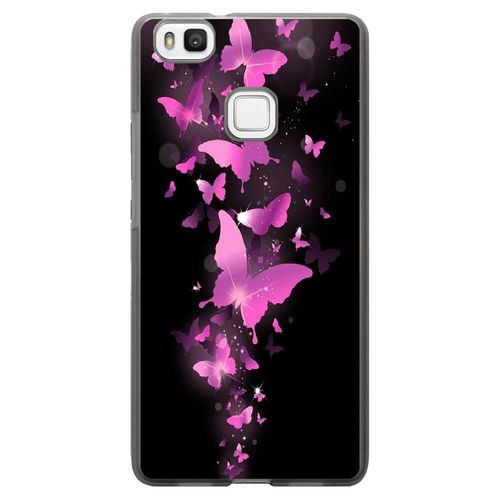 Coque Souple Pour Huawei Ascend P9-Lite Avec Impression Motifs Papillons Fushias