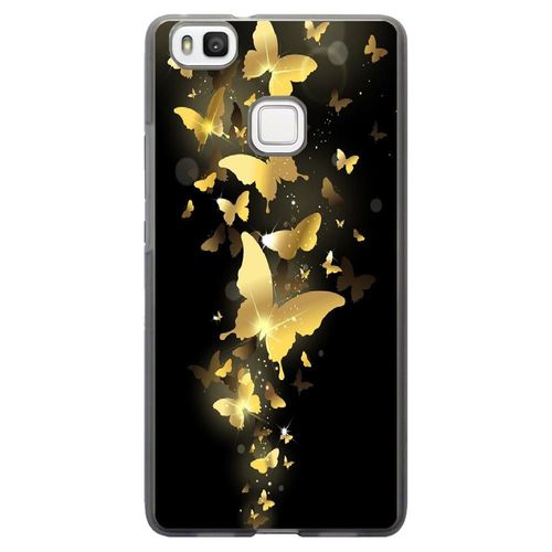 Coque Souple Pour Huawei Ascend P9-Lite Avec Impression Motifs Papillons Dorés