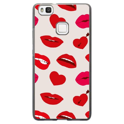 Coque Souple Pour Huawei Ascend P9-Lite Avec Impression Motifs Lèvres Et Coeurs