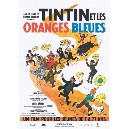 Tintin Et Les Oranges Bleues - Véritable Affiche De Cinéma Pliée - Format 40x60 Cm - De Philippe Condroyer Avec Jean-Pierre Talbot, Jean Bouise, Félix Fernández, Ángel Álvarez - 1964 Reedition 2017