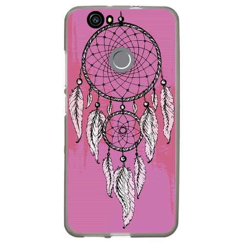 Coque Souple Pour Huawei Nova Avec Impression Motifs Attrape Rêve Sur Fond Rose