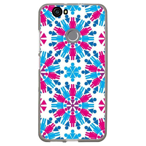 Coque Souple Pour Huawei Nova Avec Impression Motifs Ronds En Forme De Bonhommes