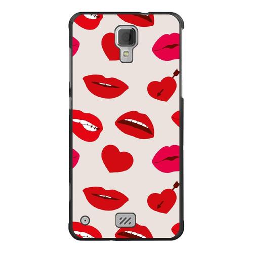 Coque Souple Pour Hisense C20 Avec Impression Motifs Lèvres Et Coeurs Rouges