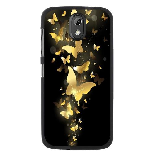 Coque Souple Pour Htc Desire 526 Avec Impression Motifs Papillons Dorés