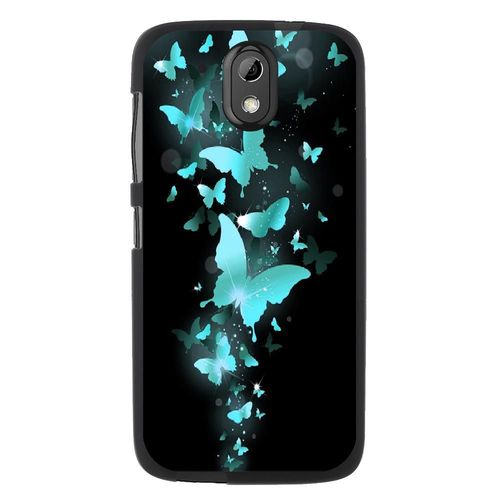 Coque Souple Pour Htc Desire 526 Avec Impression Motifs Papillons Bleus