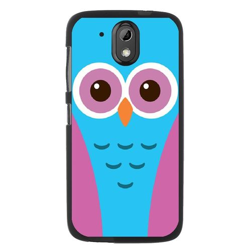 Coque Souple Pour Htc Desire 526 Avec Impression Motifs Chouette Bleue Et Rose