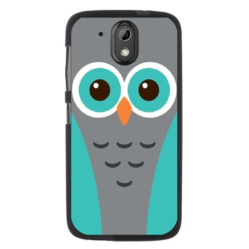 Coque Souple Pour Htc Desire 526 Avec Impression Motifs Chouette Bleue Et Grise