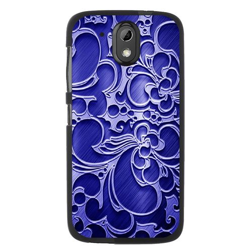 Coque Souple Pour Htc Desire 526 Avec Impression Motifs Arabesque Bleu