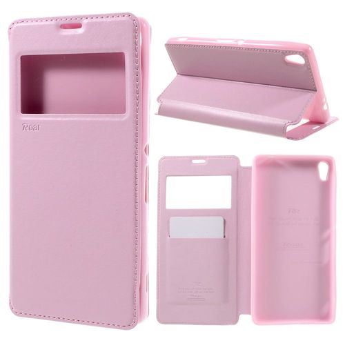 Etui Folio View Rose Pour Sony Xperia Xa Ultra