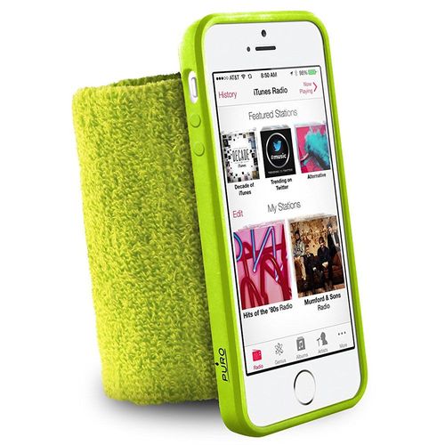 Coque Souple Verte Avec Brassard Poignet Anti-Humidité Puro Iphone 5s