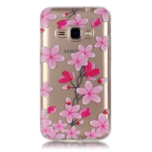 Coque Souple Fleurs Roses Pour Galaxy J1-2016