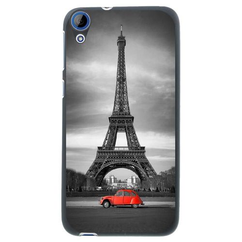 Coque Souple Pour Htc Desire 626 Avec Impression Motifs Paris Et 2cv Rouge
