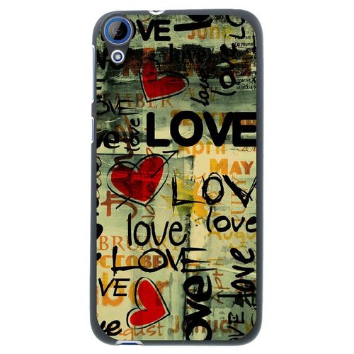 Coque Souple Pour Htc Desire 626 Avec Impression Motifs Love Vintage