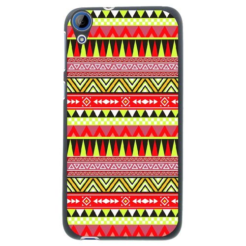 Coque Souple Pour Htc Desire 626 Avec Impression Motifs Aztèque Jaune Et Rouge