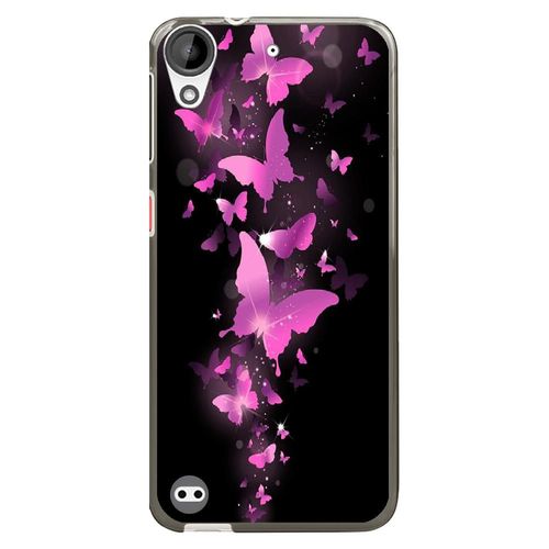 Coque Souple Pour Htc Desire 630 Avec Impression Motifs Papillons Fushias
