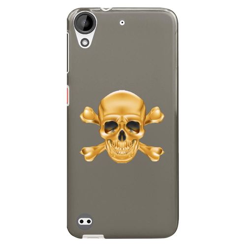 Coque Souple Pour Htc Desire 530 Avec Impression Motifs Tête De Mort Aspect Or