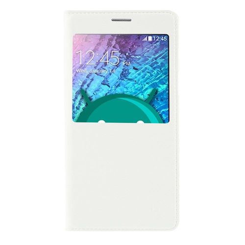 Etui Wallet Folio Latéral S-View Blanc Compatible Samsung Galaxy J5 Fenêtre De