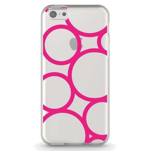 Coque Souple Pour Apple Iphone 5c Avec Impression Motifs Ronds Fushias