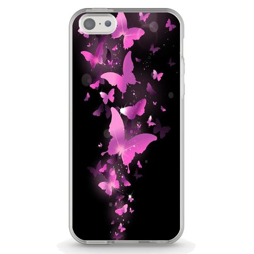 Coque Souple Pour Apple Iphone 5c Avec Impression Motifs Papillons Fushias
