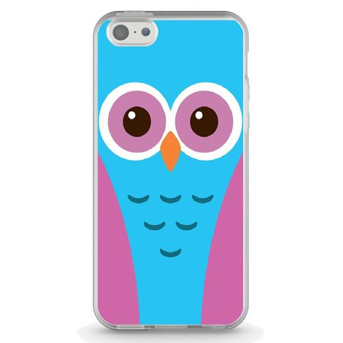 Coque Souple Pour Apple Iphone 5c Avec Impression Motifs Chouette Bleue Et Rose