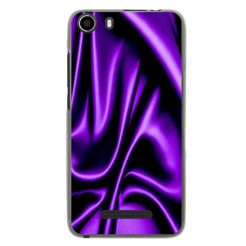 Coque Souple Pour Wiko Lenny 2 Avec Impression Motifs Soie Drapée Mauve