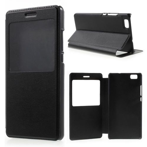 Etui Folio View Ultra Fin Noir Pour Huawei Ascend P8-Lite