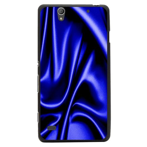 Coque Souple En Gel Pour Sony Xperia C4 Avec Impression Motifs Soie Drapée Bleu