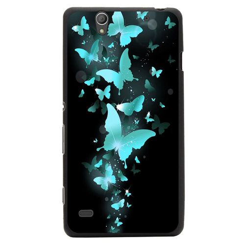 Coque Souple En Gel Pour Sony Xperia C4 Avec Impression Motifs Papillons Bleus