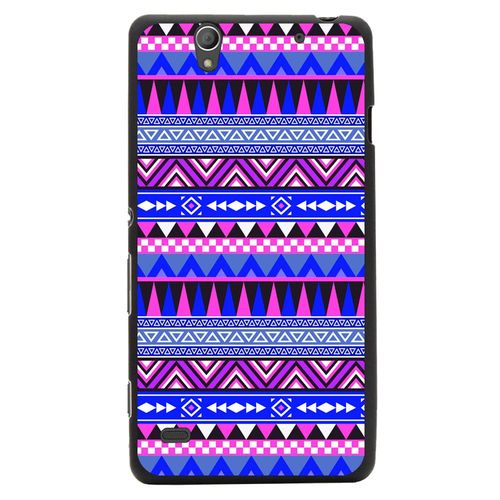 Coque Souple En Gel Pour Sony Xperia C4 Avec Impression Motifs Aztèque Bleu Et