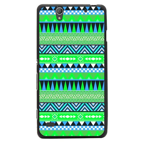 Coque Souple En Gel Pour Sony Xperia C4 Avec Impression Motifs Aztèque Bleu Et