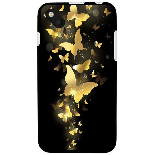 Coque Souple En Gel Pour Wiko Sunset 2 Avec Impression Motifs Papillons Dorés