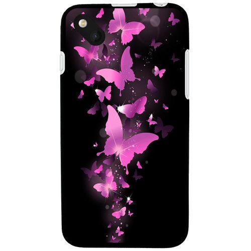 Coque Souple En Gel Pour Wiko Sunset 2 Avec Impression Motifs Papillons Fushias