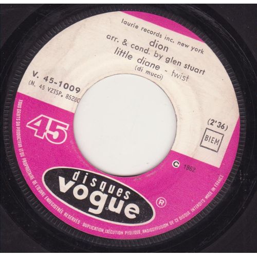 45  Trs Juke Box  Little Diane / Lost For Sure