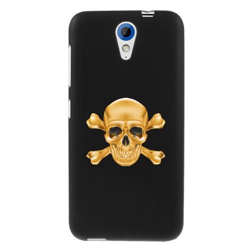 Coque Souple Pour Htc Desire 620 Avec Impression Motifs Tête De Mort Aspect Or