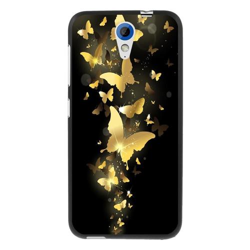 Coque Souple Pour Htc Desire 620 Avec Impression Motifs Papillons Dorés