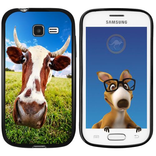 Coque Souple En Gel Noir Pour Galaxy Trend Lite Avec Impression Motifs Vache
