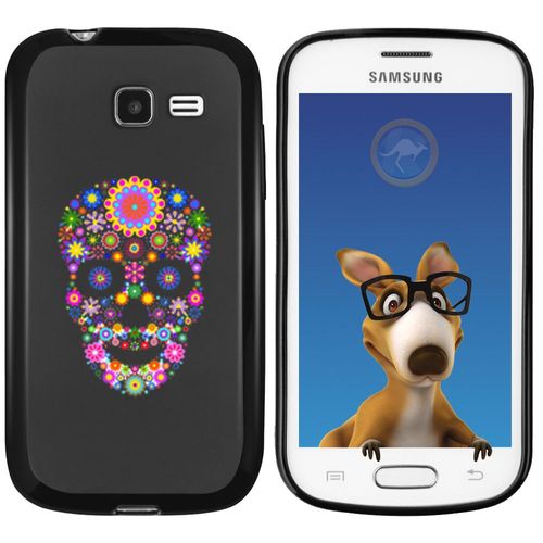 Coque Souple En Gel Noir Pour Galaxy Trend Lite Avec Impression Motifs Crâne En