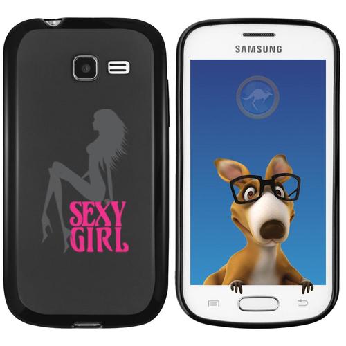 Coque Souple En Gel Noir Pour Galaxy Trend Lite Avec Impression Motifs Sexy Girl