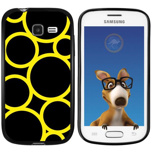 Coque Souple En Gel Noir Pour Galaxy Trend Lite Avec Impression Motifs Ronds Jau