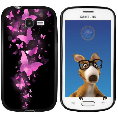 Coque Souple En Gel Noir Pour Galaxy Trend Lite Avec Impression Motifs Papillons