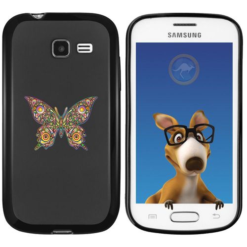 Coque Souple En Gel Noir Pour Galaxy Trend Lite Avec Impression Motifs Papillon