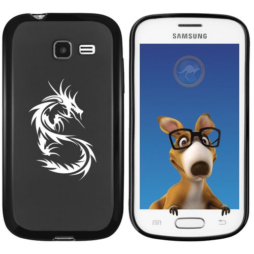 Coque Souple En Gel Noir Pour Galaxy Trend Lite Avec Impression Motifs Dragon Tr