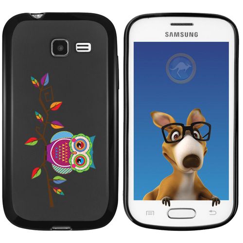 Coque Souple En Gel Noir Pour Galaxy Trend Lite Avec Impression Motifs Chouette