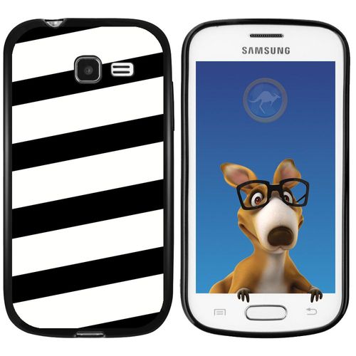Coque Souple En Gel Noir Pour Galaxy Trend Lite Avec Impression Motifs Bandes Bl