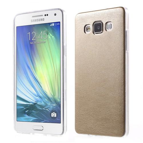 Coque Souple Minigel Gold Mat Aspect Cuir Pour Galaxy A5 Sm-A500