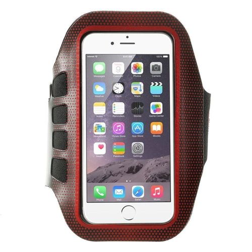 Housse Sportive Type Brassard De Jogging Pour Iphone 6 Coloris Noir Et Rouge