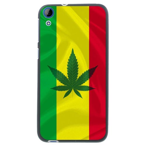 Coque Souple En Gel Noir Pour Htc Desire 820 Avec Impression Motifs Rasta