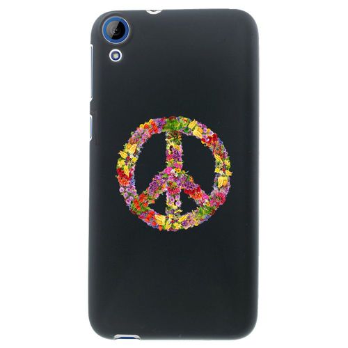 Coque Souple En Gel Noir Pour Htc Desire 820 Avec Impression Motifs Peace And Lo
