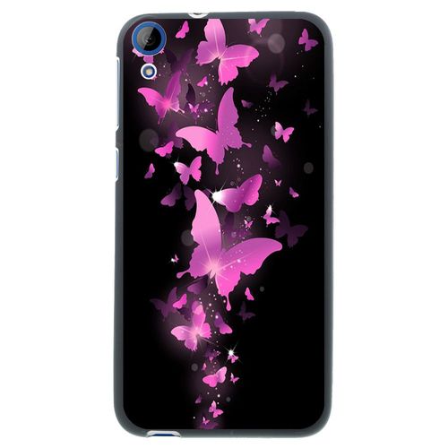 Coque Souple En Gel Noir Pour Htc Desire 820 Avec Impression Motifs Papillons Fu