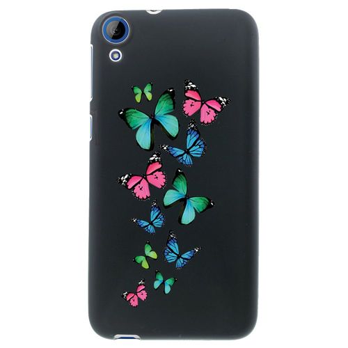 Coque Souple En Gel Noir Pour Htc Desire 820 Avec Impression Motifs Papillons Co